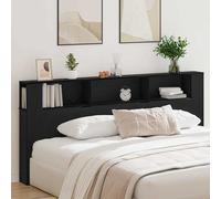 vidaXL Testata del letto Rovere Nero 220 x 18,5 x 102,5 cm