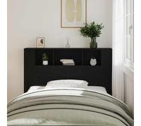Testata Moderna in Rovere Nero Di vidaXL Con Ampio Spazio di Archiviazione Scomparti in Legno Massello Finitura Testurizzata Perfetta per Camere da Letto Design Elegante e Resistente