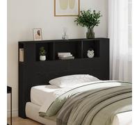 Testata Moderna in Rovere Nero Di vidaXL Con Ampio Spazio di Archiviazione Scomparti in Legno Massello Finitura Testurizzata Perfetta per Camere da Letto Design Elegante e Resistente