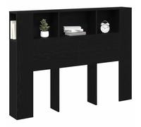 Testata Moderna in Rovere Nero Di vidaXL Con Ampio Spazio di Archiviazione Scomparti in Legno Massello Finitura Testurizzata Perfetta per Camere da Letto Design Elegante e Resistente