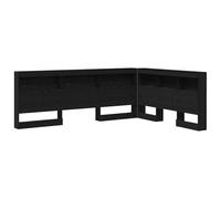 vidaXL Testata di Letto con Contenitore, Larghezza 150 cm, in Finto Rovere Nero, Perfetta per Risparmiare Spazio. Puoi Scegliere tra Due opzioni di Posizionamento. Design Minimalista con Ampie menso