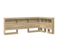 vidaXL Testata di stoccaggio a L 90 x 200 cm in Legno ingegnerizzato Rovere Sonoma. Design Minimalista, Spazio Ampio e Facile da assemblare con Un cacciavite. Perfetta per Uso Interno e Soluzione ID