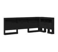 vidaXL Testata L per Libri in Legno Compresso - Rovere Nero 90 x 200cm. Spazio Ampio per riporre, Design salvaspazio, Superficie Facile da Pulire, Stile minimale, Uso Interno, Modello autoportante, c