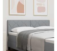 vidaXL Testata LED Design a Blocchi Diamantati Grigio Chiaro 144 cm Tessuto