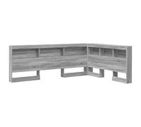 vidaXL Testata Letto 140 x 200 cm Grigio Sonoma in Legno Ingegnerizzato. Ha Un Sacco di Spazio per riporre roba. Design salvaspazio e Modello autonomo Che Sta a Terra. Forma a L. Non è rifinita sul