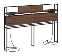 vidaXL Testata libreria in Marrone Rovere da 120 cm. Realizzata in Legno ingegnerizzato con Struttura in Metallo. Ha Tanto Spazio per riporre Le Cose e Stazione di Ricarica Integrata. con i Piedini