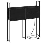 vidaXL Testata libreria in Nero Rovere, 90 cm. Realizzata in Legno ingegnerizzato e Acciaio, Offre Un Ampio Spazio per riporre i Tuoi Libri. Ha Anche delle Prese di Corrente Integrate. Montaggio RIC