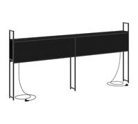 vidaXL Testata Libreria Quercia Nera 180cm in Legno Ingegnerizzato e Acciaio. Ha Un Sacco di Spazio, Porte di Ricarica Integrate e Piedi Antiscivolo. È pensata Solo per Interni e Serve l'assemblaggio