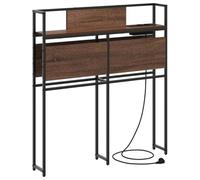 vidaXL Testata per letto con libreria integrata per materassi da 75 cm, in legno ingegnerizzato e metallo. Ha piani di carica, piedi antiscivolo e un attacco a muro. Design moderno e tanto spazio pe