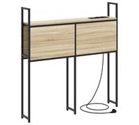 vidaXL Testata per Letto da 100 cm in Rovere Sonoma. È Fatta di Legno ingegnerizzato, Resistente e ha Una Struttura in Metallo. È Stabile e Offre Tanto Spazio per riporre Le Cose. Ha Porte di ricari