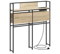 vidaXL Testata per Letto Moderna in Legno ingegnerizzato Rovere Sonoma da 100 cm, con Stazione di Ricarica Integrata, Prese AC e Porte USB. Ripiani spaziosi e Piedini Antiscivolo per Tenere in Ordine
