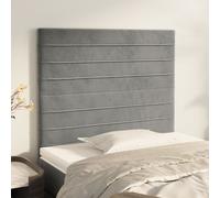 vidaXL Testiera 2 pz Grigio Chiaro 90x5x78/88 cm in Velluto