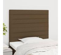 vidaXL Testiera 2 pz Marrone Scuro 100x5x78/88 cm in Tessuto