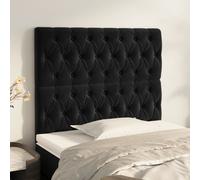 vidaXL Testiera 2 pz Nera 90 x 7 x 78/88 cm in Velluto