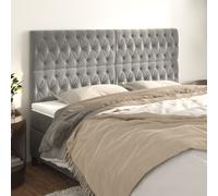 vidaXL Testiera 4 pz Grigio Chiaro 90 x 7 x 78/88 cm in Velluto