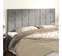 VidaXL Testiera 4 pz Grigio Chiaro 90x5x78/88 cm in Velluto