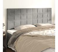 vidaXL Testiera 4 pz Grigio Chiaro 90x5x78/88 cm in Velluto