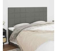 VidaXL Testiera 4 pz Grigio Scuro 80x5x78/88 cm in Tessuto