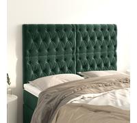 vidaXL Testiera 4 pz Verde Scuro 80x7x78/88 cm in Velluto