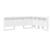 vidaXL Testiera a Forma di L Bianca per libreria, 120 x 200 cm, in Legno Compensato. Ampio Spazio di archiviazione con scaffali integrati. Design Minimalista, Durevole e Facile da Pulire. Perfetta p