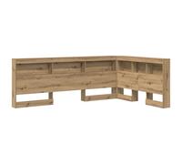 vidaXL Testiera a L per Libri 120 x 190 cm in Rovere, Legno Ingegnerizzato, Marrone. Design Autoportante con Tanto Spazio per Riporre. Facile da Pulire per Letto in Camera da Letto. Soluzione Minima