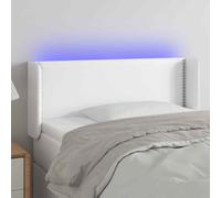 Testiera a led bianca 103x16x78/88 cm in similpelle