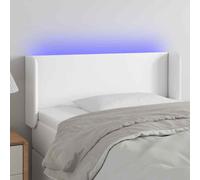 vidaXL Testiera a LED Bianca 103x16x78/88 cm in Similpelle
