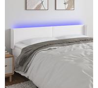 vidaXL Testiera a LED Bianca 163x16x78/88 cm in Similpelle
