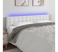 vidaXL Testiera a LED Bianca 183x16x78/88 cm in Similpelle