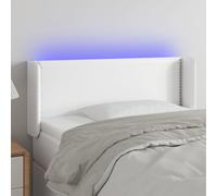 vidaXL Testiera a LED Bianca 83x16x78/88 cm in Similpelle