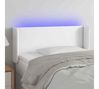 vidaXL Testiera a LED Bianca 83x16x78/88 cm in Similpelle