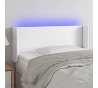 vidaXL Testiera a LED Bianca 93x16x78/88 cm in Similpelle