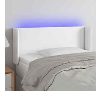 vidaXL Testiera a LED Bianca 93x16x78/88 cm in Similpelle