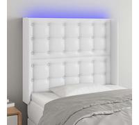 VidaXL Testiera a LED Bianco 103x16x118/128 cm in Similpelle