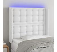 VidaXL Testiera a LED Bianco 103x16x118/128 cm in Similpelle