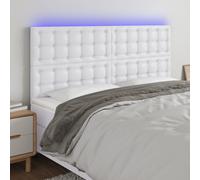 VidaXL Testiera a LED Bianco 180x5x118/128 cm in Similpelle