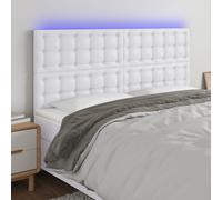 VidaXL Testiera a LED Bianco 180x5x118/128 cm in Similpelle
