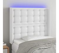 vidaXL Testiera a LED Bianco 93x16x118/128 cm in Similpelle