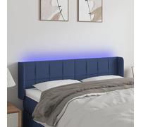 vidaXL Testiera a LED Blu 147x16x78/88 cm in Tessuto