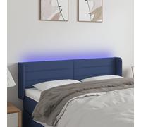 VidaXL Testiera a LED Blu 147x16x78/88 cm in Tessuto