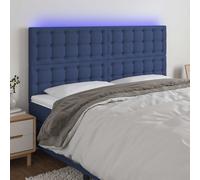 vidaXL Testiera a LED Blu 160x5x118/128 cm in Tessuto