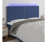vidaXL Testiera a LED Blu 180x5x118/128 cm in Tessuto