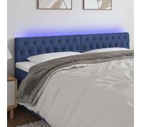 vidaXL Testiera a LED Blu 180x7x78/88 cm in Tessuto