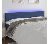 vidaXL Testiera a LED Blu 200x5x78/88 cm in Tessuto