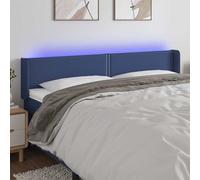 vidaXL Testiera a LED Blu 203x16x78/88 cm in Tessuto
