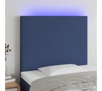 vidaXL Testiera a LED Blu 80x5x118/128 cm in Tessuto