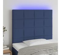 vidaXL Testiera a LED Blu 90x5x118/128 cm in Tessuto