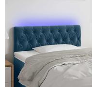 vidaXL Hoofdbord LED 100x7x78/88 cm fluweel donkerblauw
