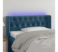 vidaXL Testiera a LED Blu Scuro 103x16x78/88 cm in Velluto