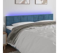 vidaXL Testiera a LED Blu Scuro 160x5x78/88 cm in Tessuto